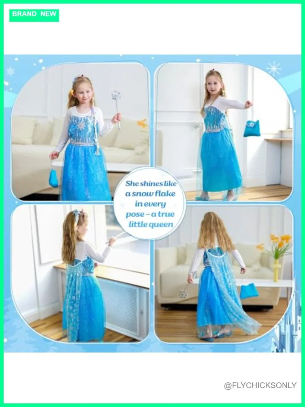 Light Up Princess Dress Costume for Girls Ages 3-10 Dress Up Toy Set